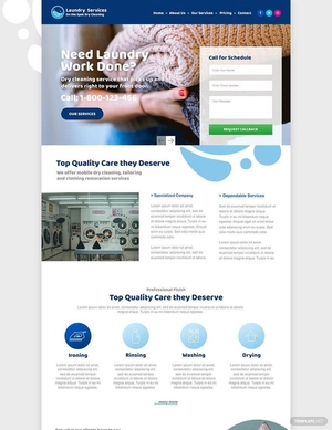 Laundry PSD Landing Page Template