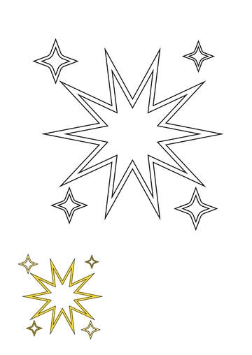 Free Sparkle Outline coloring page Template to Edit Online