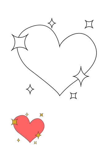 Free Sparkle Heart coloring page Template to Edit Online