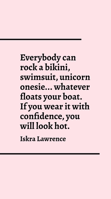 Iskra Lawrence: Confidence is the Ultimate Swimwear Quote
