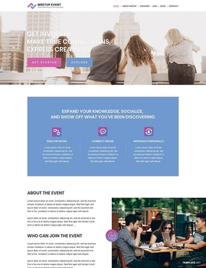 Meetup Event PSD Landing Page Template