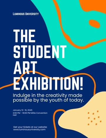 Free Student Art Exhibition Flyer Template to Edit Online