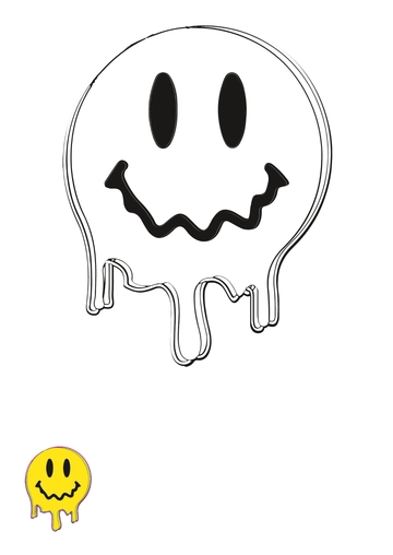 Free Acid Smiley Coloring Page Template to Edit Online