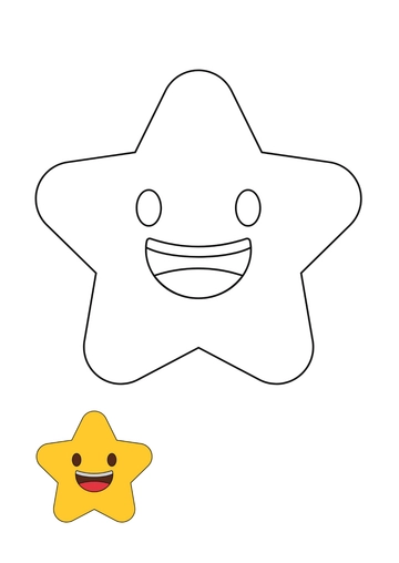 Free Star Smiley coloring page Template to Edit Online