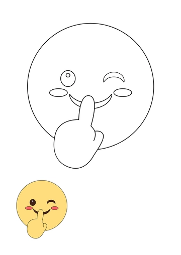 Free Shh Smiley coloring page Template to Edit Online