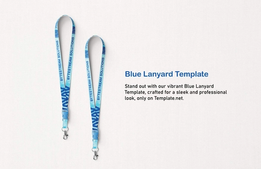 Free Simple Blue Lanyard Template to Edit Online