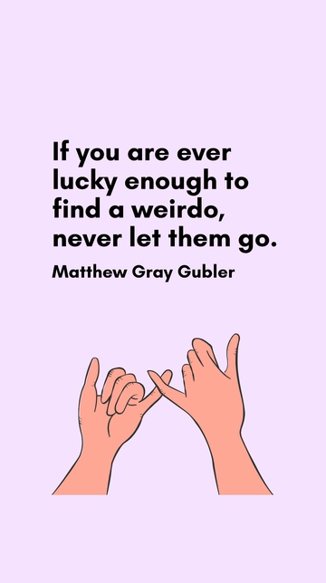 Free Matthew Gray Gubler - Never Let a Weirdo Go Quote Template to Edit Online