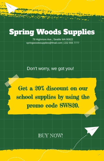 Free Back To School Sale Poster Template to Edit Online