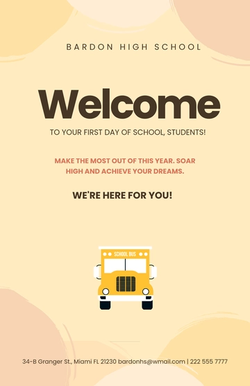 Free First Day Back To School Poster Template to Edit Online