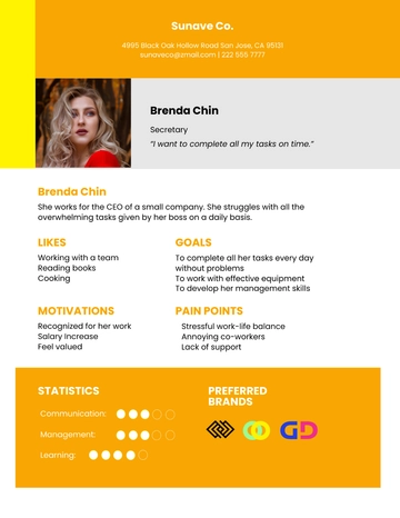 Free Marketing User Persona Template to Edit Online