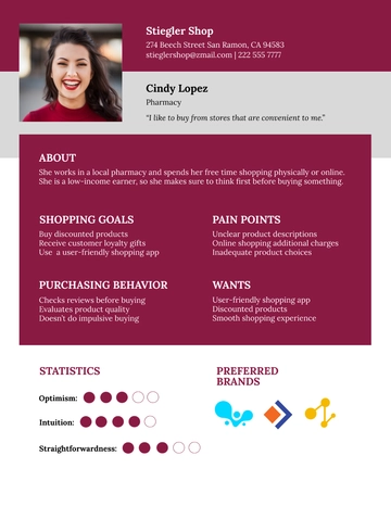 Free Shopper User Persona Template to Edit Online
