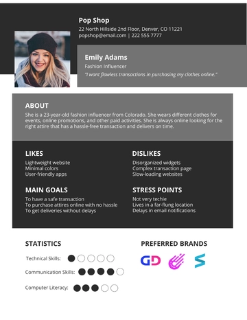 Free Ecommerce User Persona Template to Edit Online