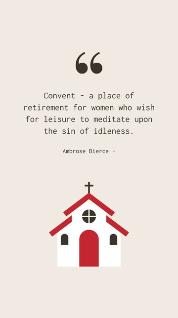 Free Convent - Women's Retreat for Leisure and Meditation on Idleness Quote Template to Edit Online