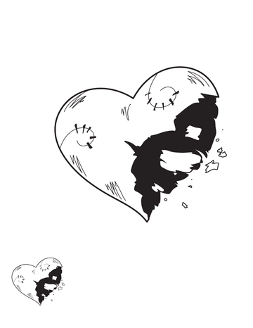 Free Broken Emo Heart Coloring Page Template to Edit Online