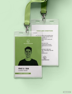 Printable Association ID Card Template