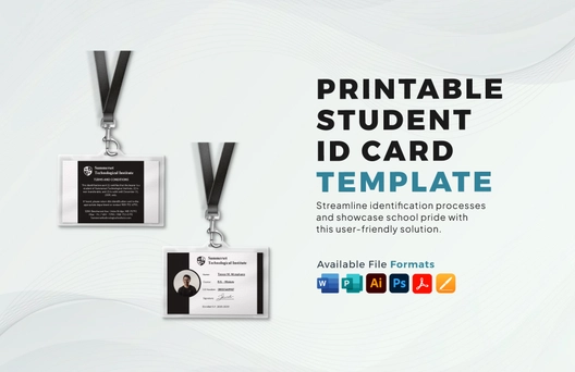 Printable Student ID Card Template