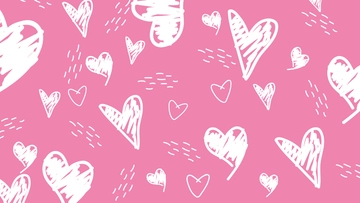 Free Doodle White Heart Shape Background Template to Edit Online