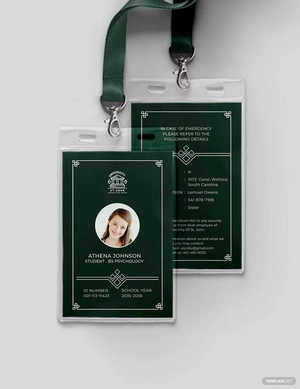 Printable University ID Card Template