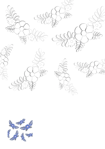 Free Blue Floral Background Coloring Page Template to Edit Online