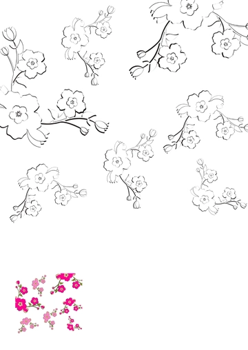 Free Pink Floral Background Coloring Page Template to Edit Online