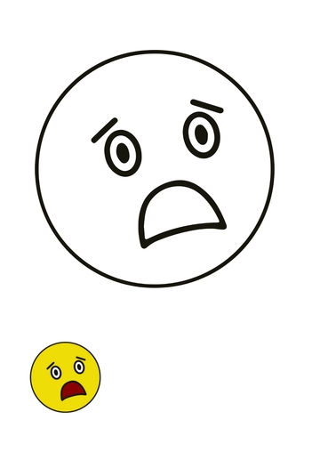 Free Afraid Smiley Coloring Page Template to Edit Online
