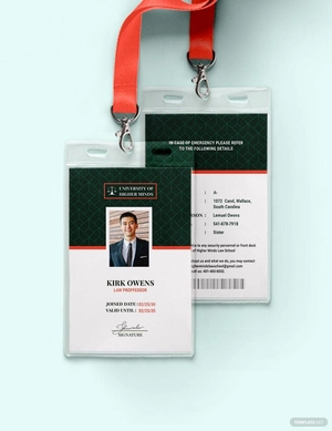 Professor ID Card Template