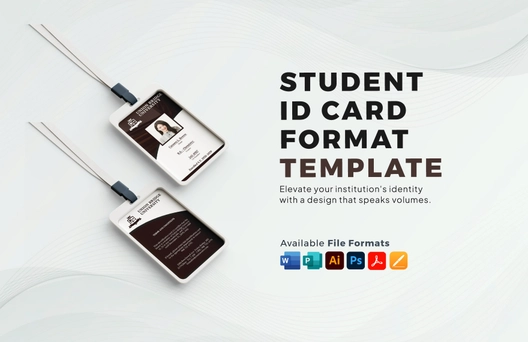 Student ID Card Format Template
