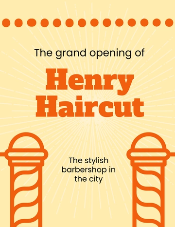 Free Barber Shop Grand Opening Flyer Template to Edit Online