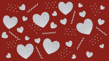 Free White Glitter Heart Background Template to Edit Online