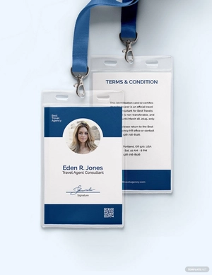Travel Agency Employee ID Card Template