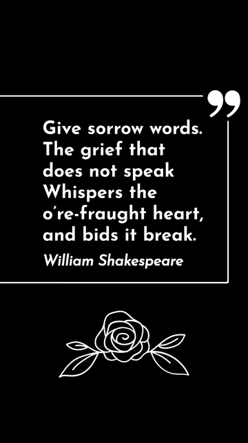Shakespeare: Expressing Grief Through Words Quote