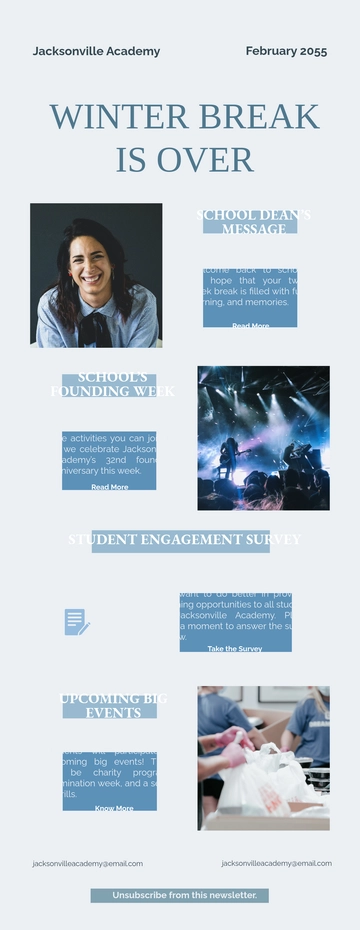 Free Welcome Back To School After Winter Break Newsletter Template to Edit Online