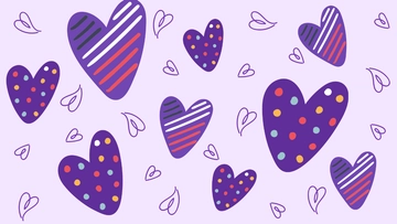 Free Purple Heart Desktop Background Template to Edit Online