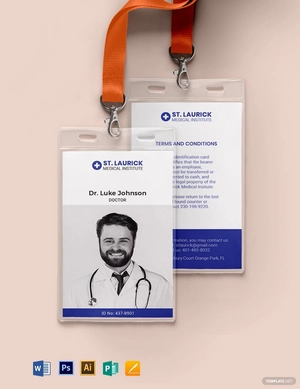 Blank Medical ID Card Template