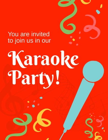 Free Karaoke Party Invitation Flyer Template to Edit Online