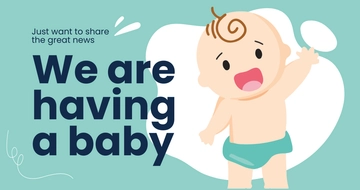 Free Pregnancy Reveal Facebook Post Template to Edit Online