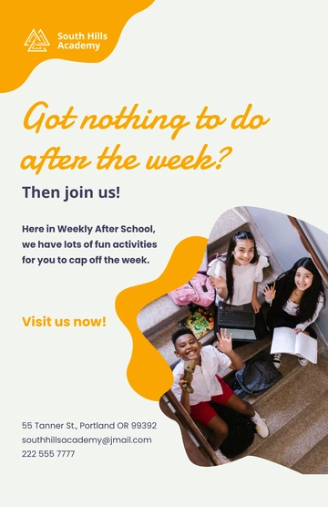 Free Weekly After School Poster Template to Edit Online