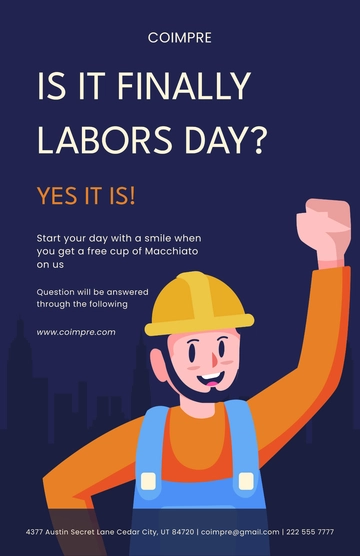 Free Funny Labor Day Poster Template to Edit Online
