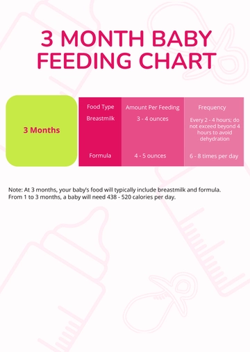 Free 3 Month Baby Feeding Chart Template to Edit Online