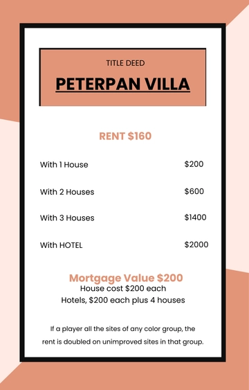 Free Blank Monopoly Card Template to Edit Online
