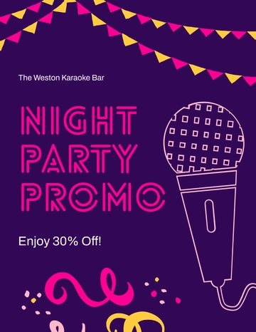 Free Karaoke Night Party Flyer Template to Edit Online