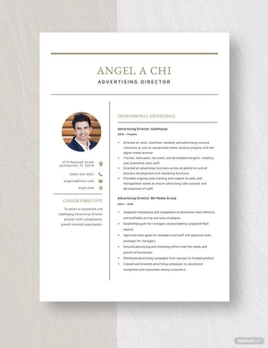 Advertising Director Resume