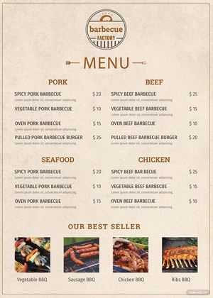Minimal Barbecue Menu Template