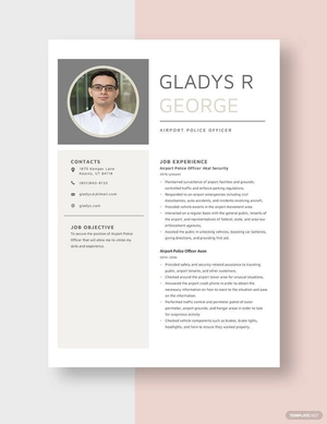 Airport Police Officer Resume