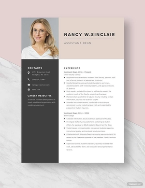 Assistant Dean Resume