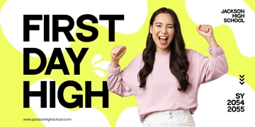 Free First Day School Banner Template to Edit Online