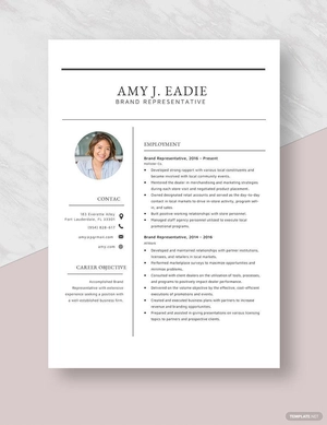 Brand Representative Resume
