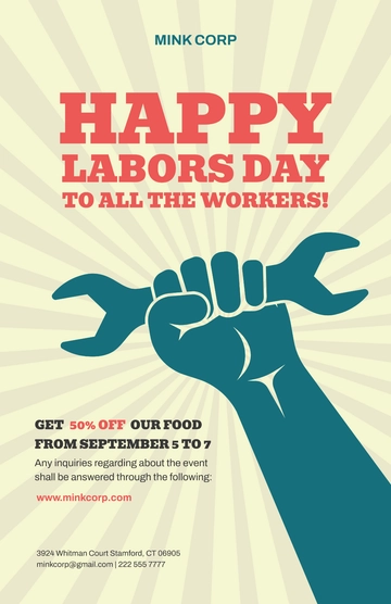 Free Retro Labor Day Poster Template to Edit Online