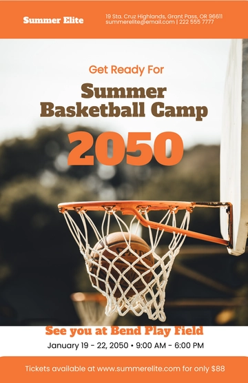 Free Basketball Camp Poster Template to Edit Online