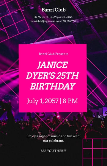 Free Birthday Club Poster Template to Edit Online